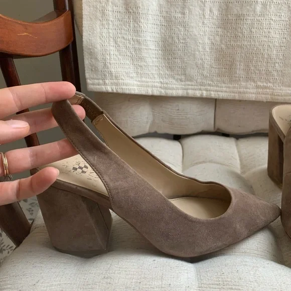 Vince Camuto Suede Sling Back Heel - Picture 4 of 8